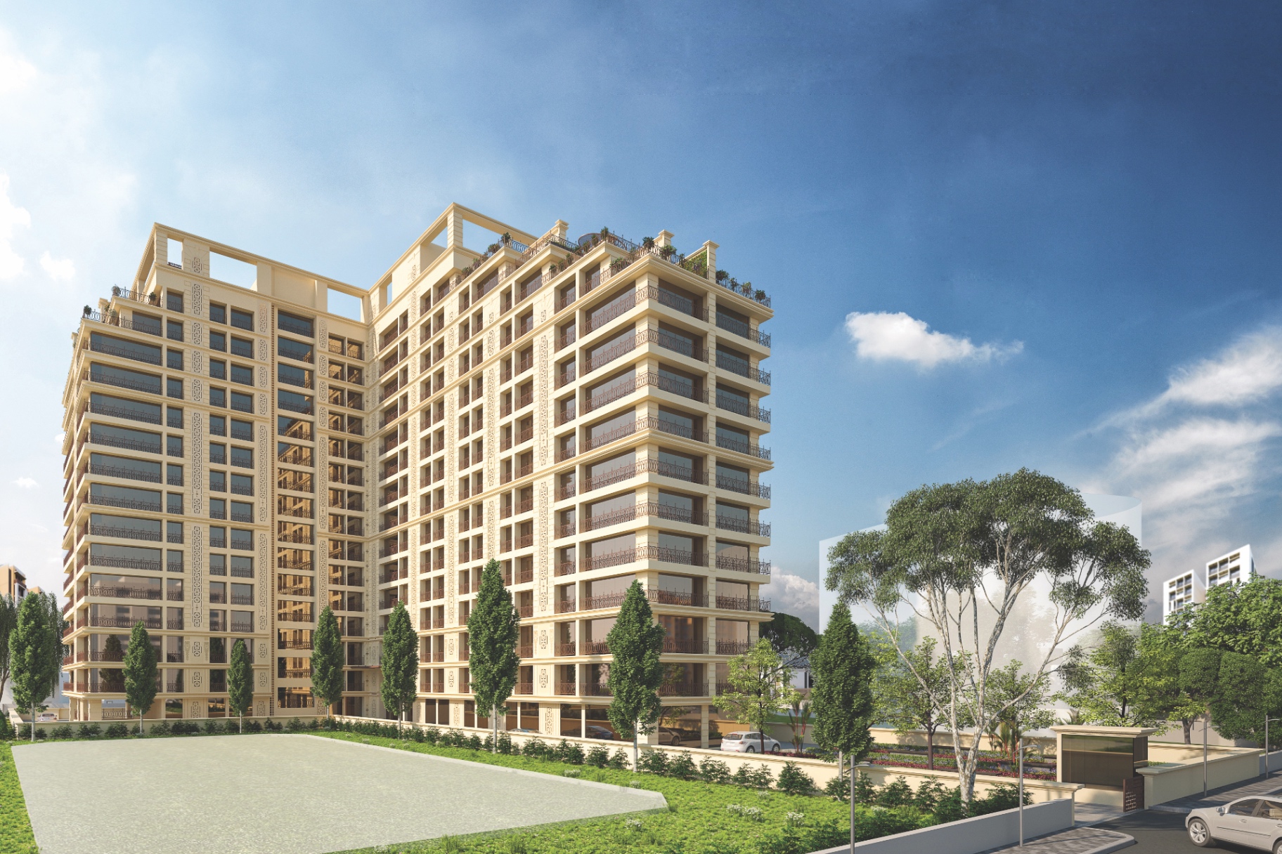 Krupal Pathshala - 14-storey commercial building at Shivranjani Cross Road, Ahmedabad