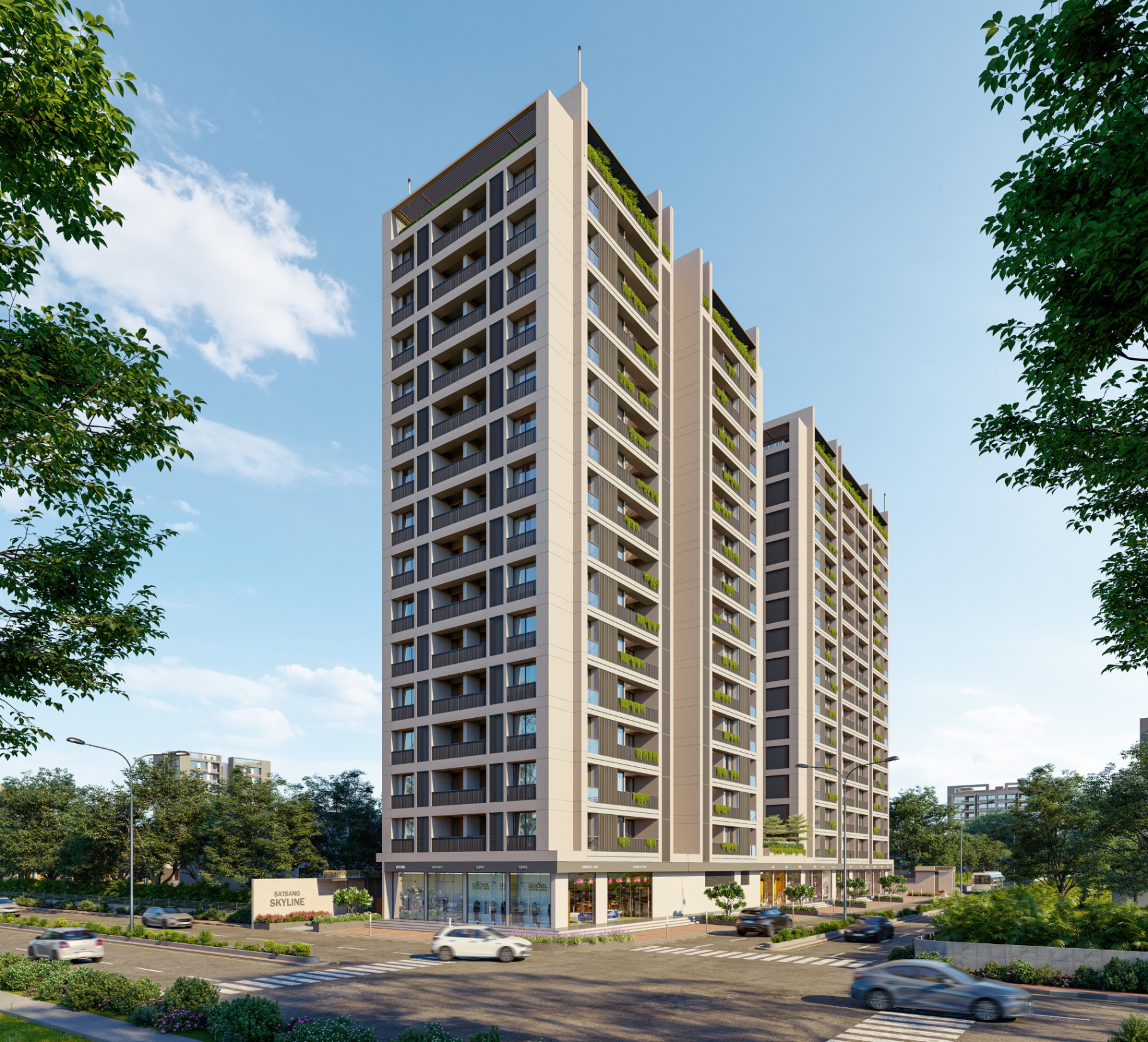 Satsang Skyline - 112 premium 3 BHK residences at Bopal–Ghuma Road, Ahmedabad